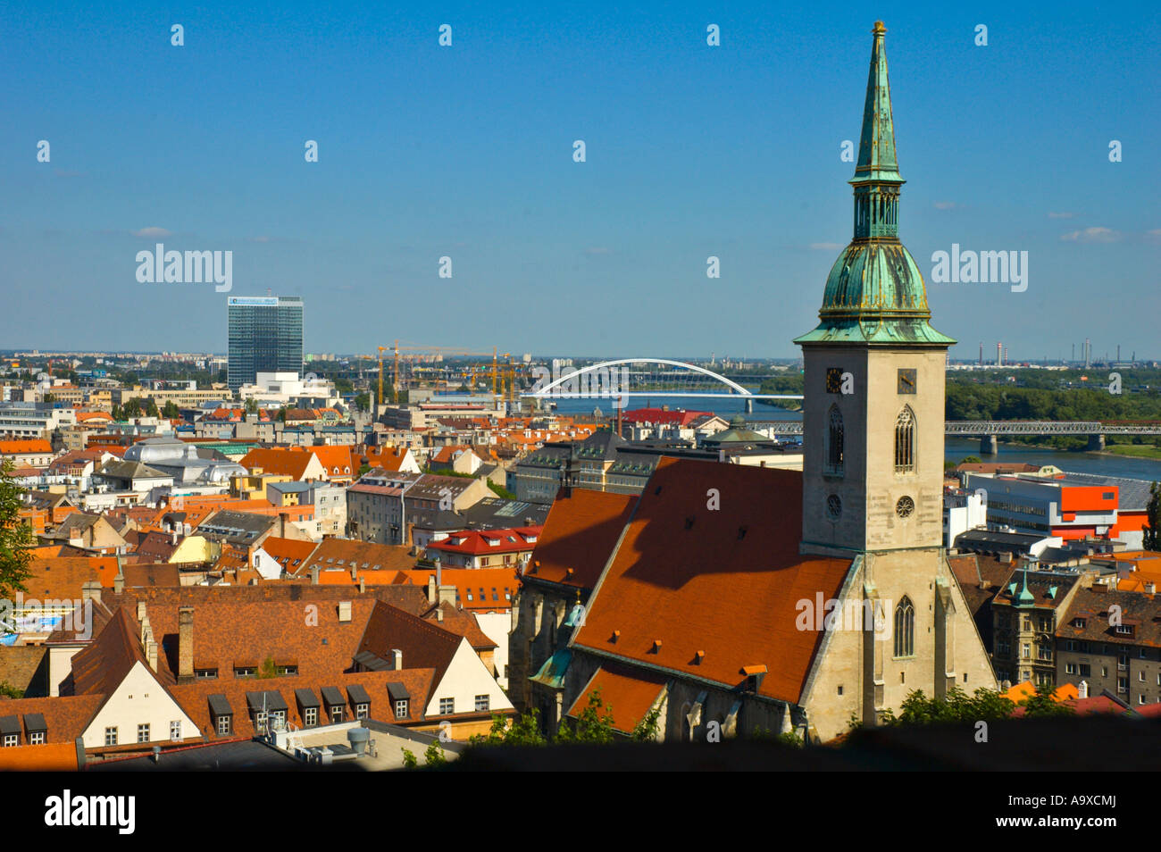 Vista dal castello di Bratislava Slovacchia UE Foto Stock