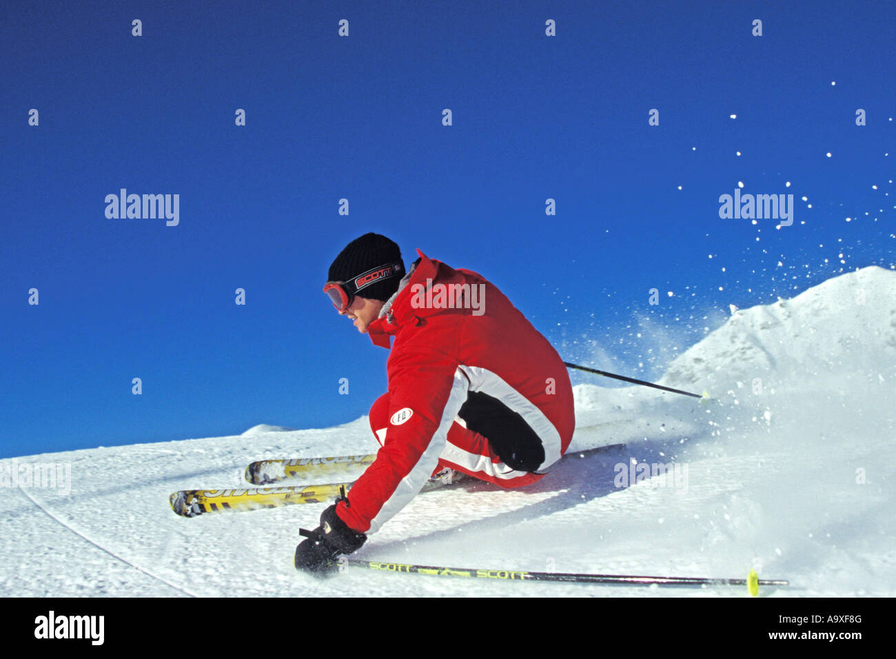 Ski Run, Austria, Alpi Foto Stock