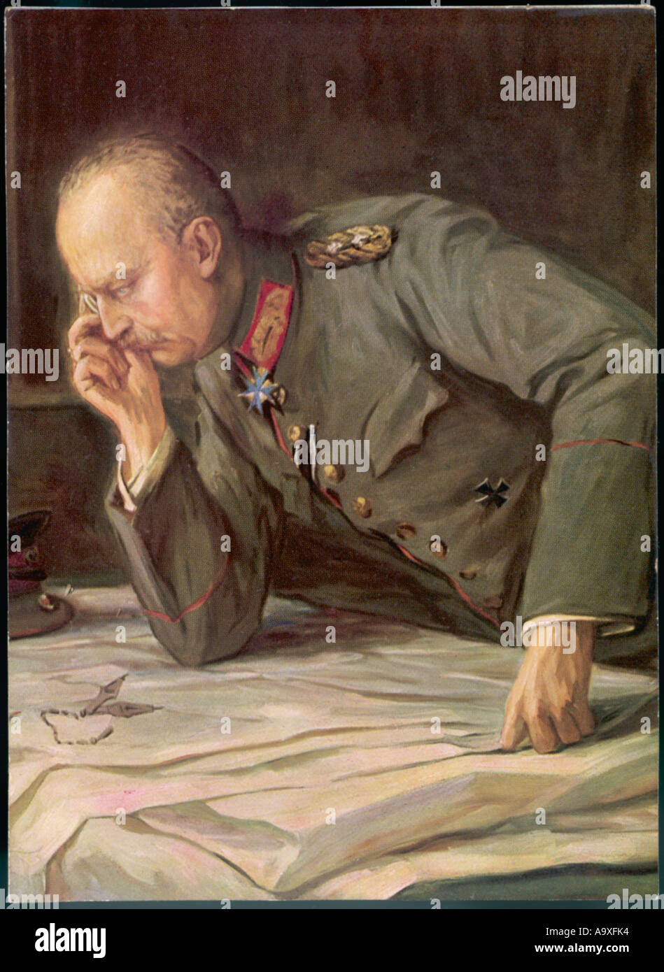 Ludendorff e mappe Foto Stock
