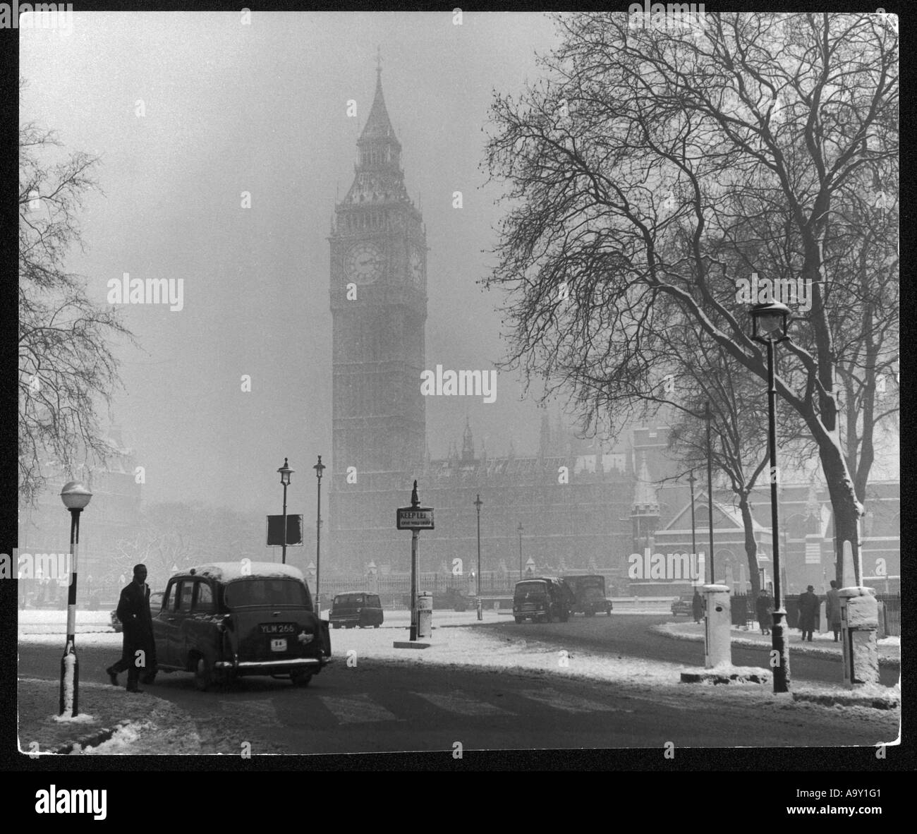 Snowy Londra Foto Stock