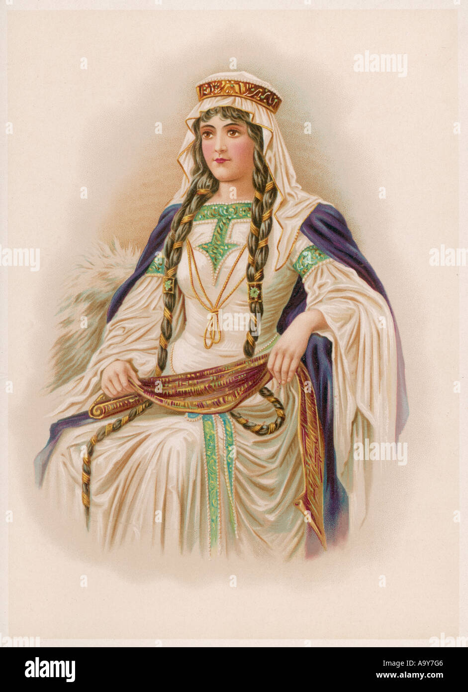 Xii secolo donna Foto Stock