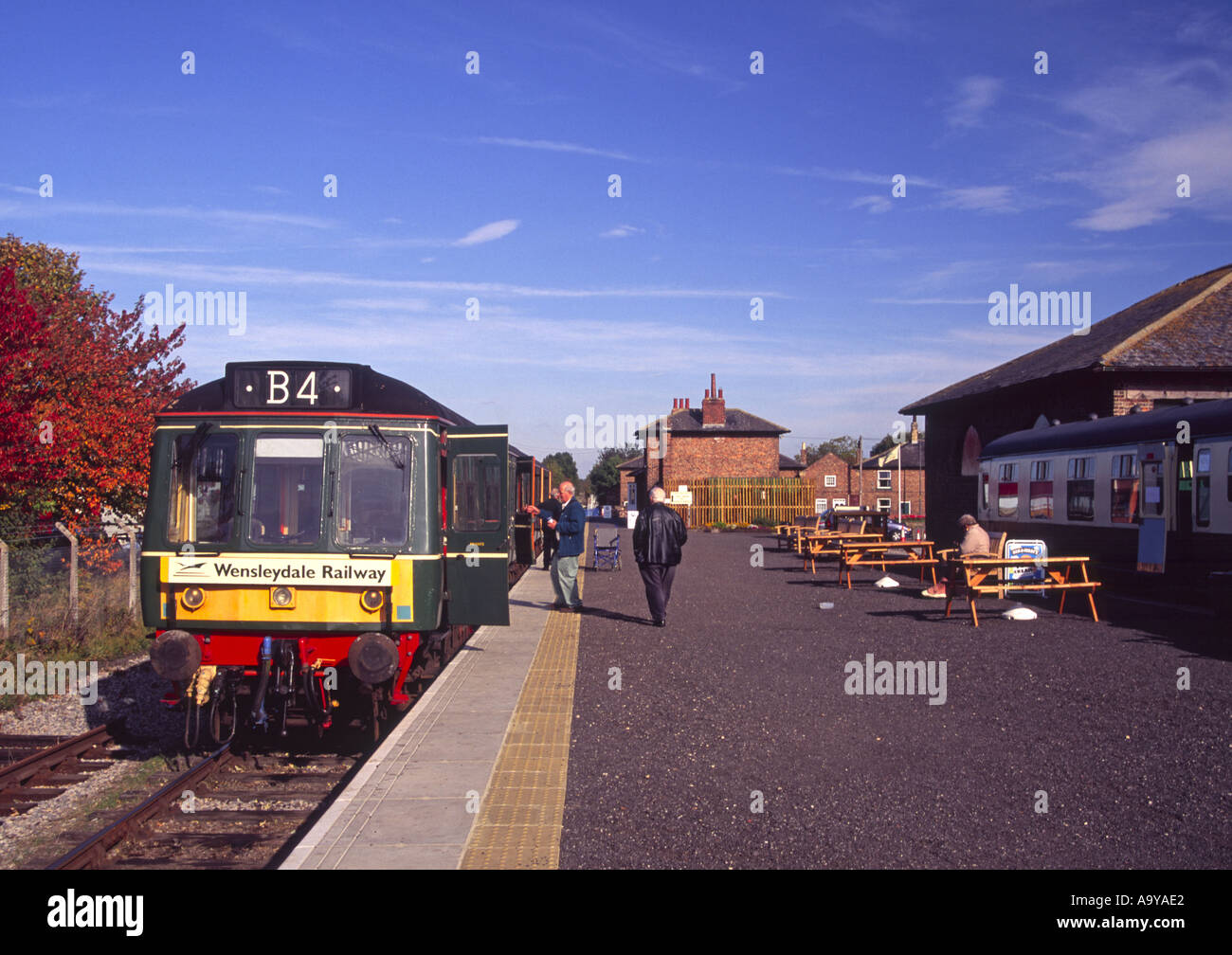 Wensleydale privati nuovi dales railway Leeming Bar Stazione Nord Yorkshire Inghilterra Foto Stock