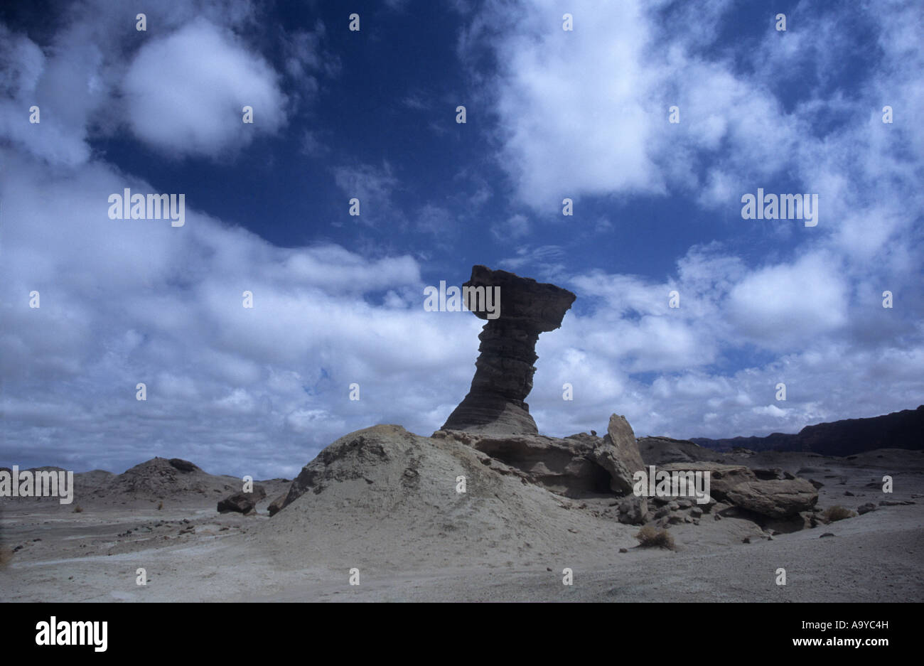 "Il Fungo' / 'El Hongo' rock formazione (o hoodoo), Ischigualasto Parco Provinciale, Argentina Foto Stock