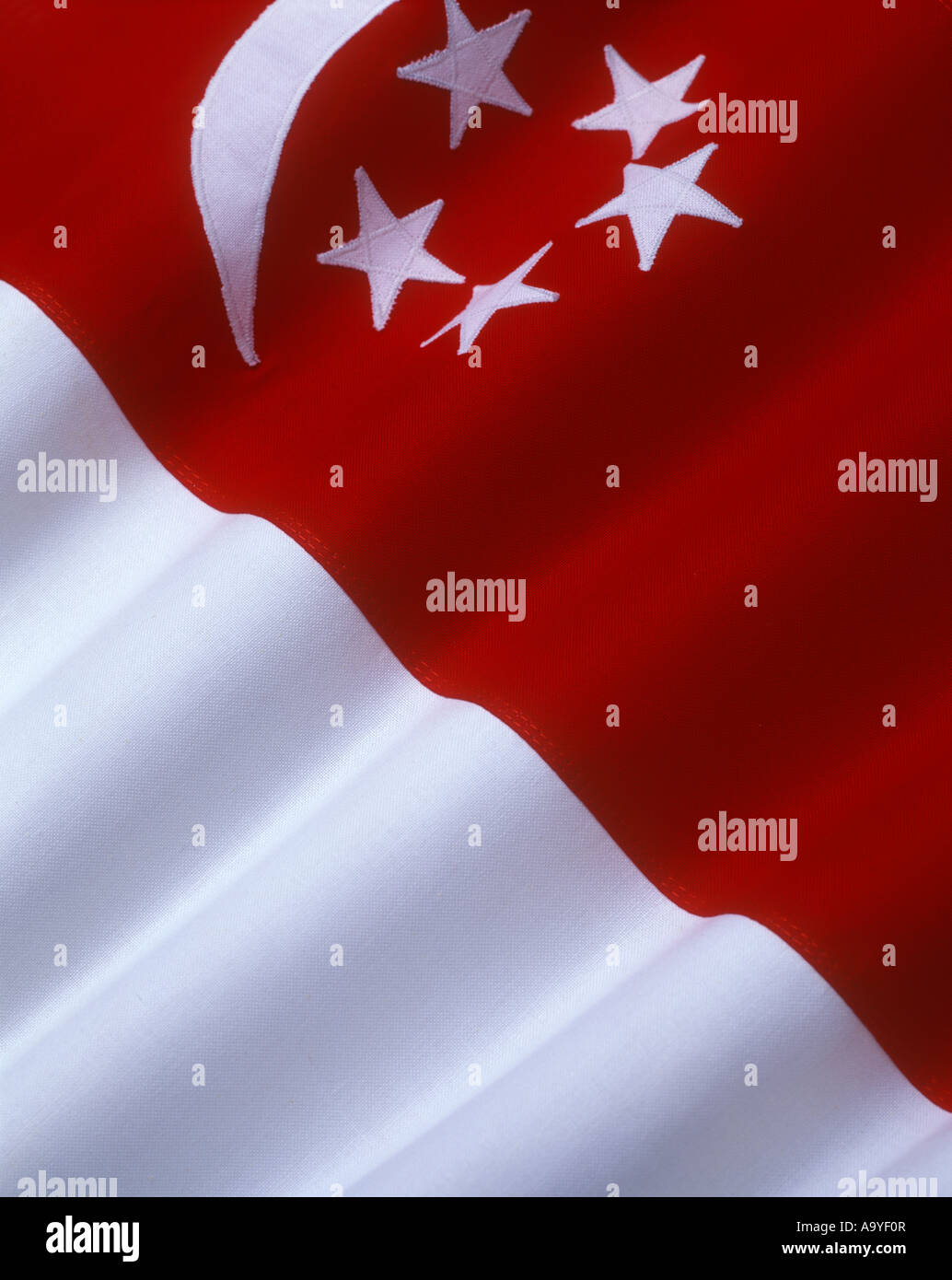 Bandiera SINGAPORE REALIZZATO IN COTONE CUCITO BUNTING Foto Stock