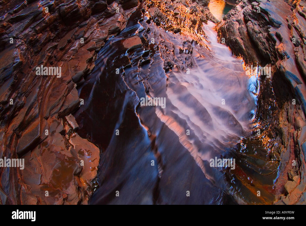 Hancock Gorge, Karijini National Park, regione Pilbara, Australia Foto Stock