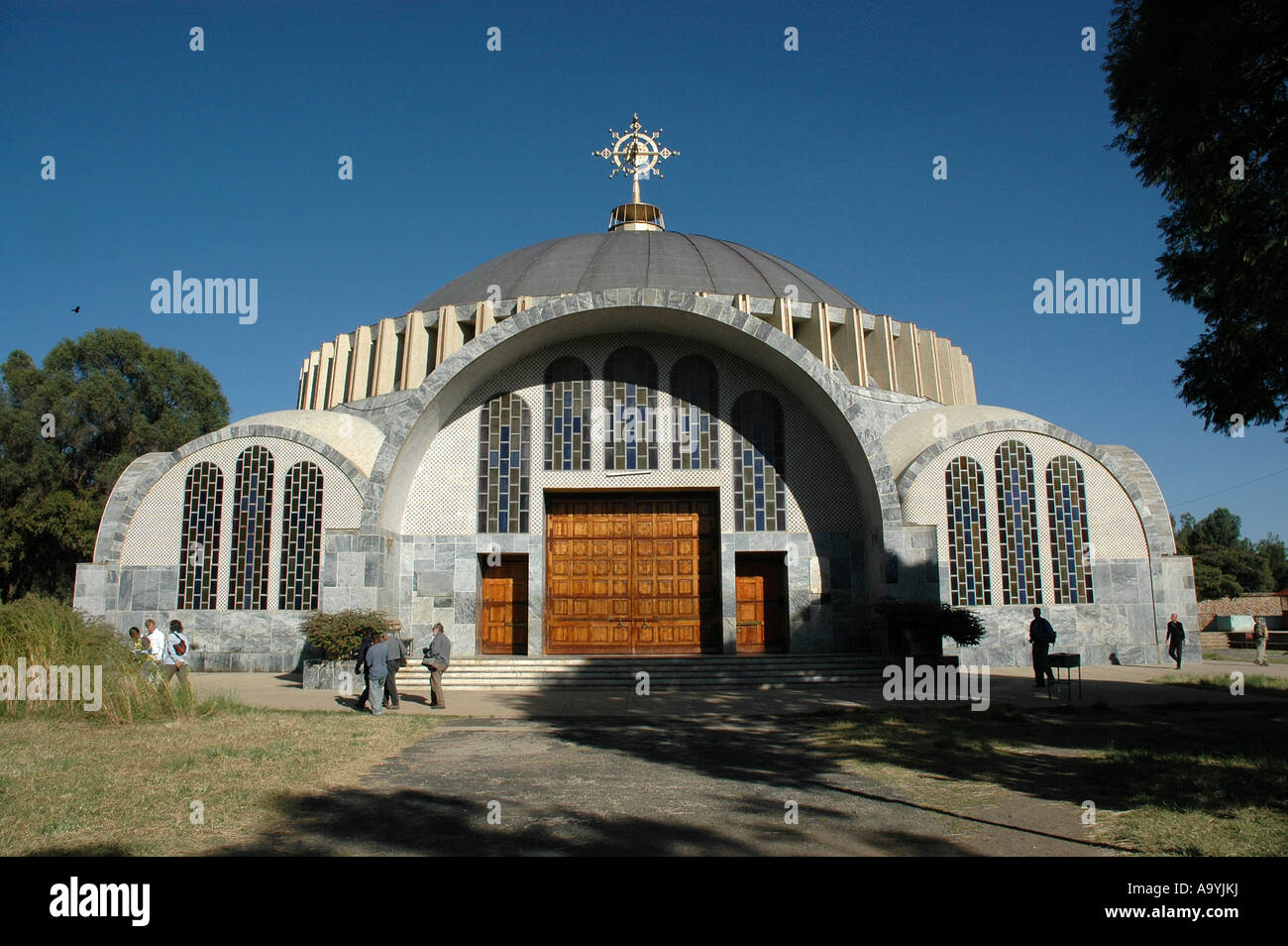 A forma di cupola chiesa nuova Cattedrale Aksum Etiopia Foto Stock