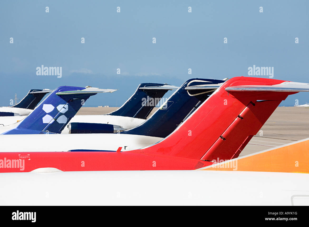 Pinna di coda di un aereo Foto Stock