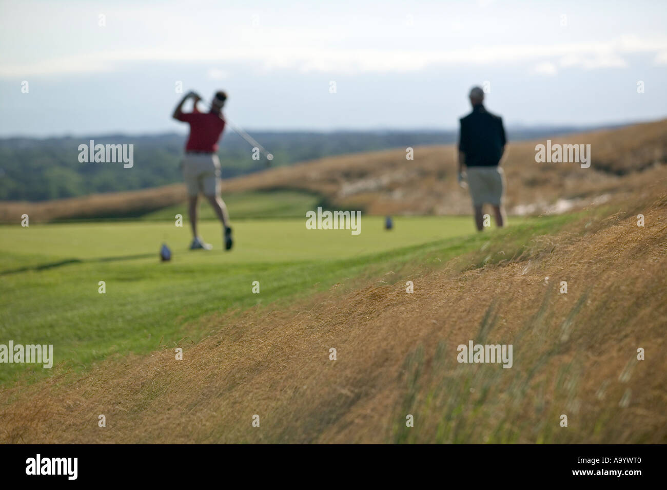 I golfisti di rinvio su off Foto Stock