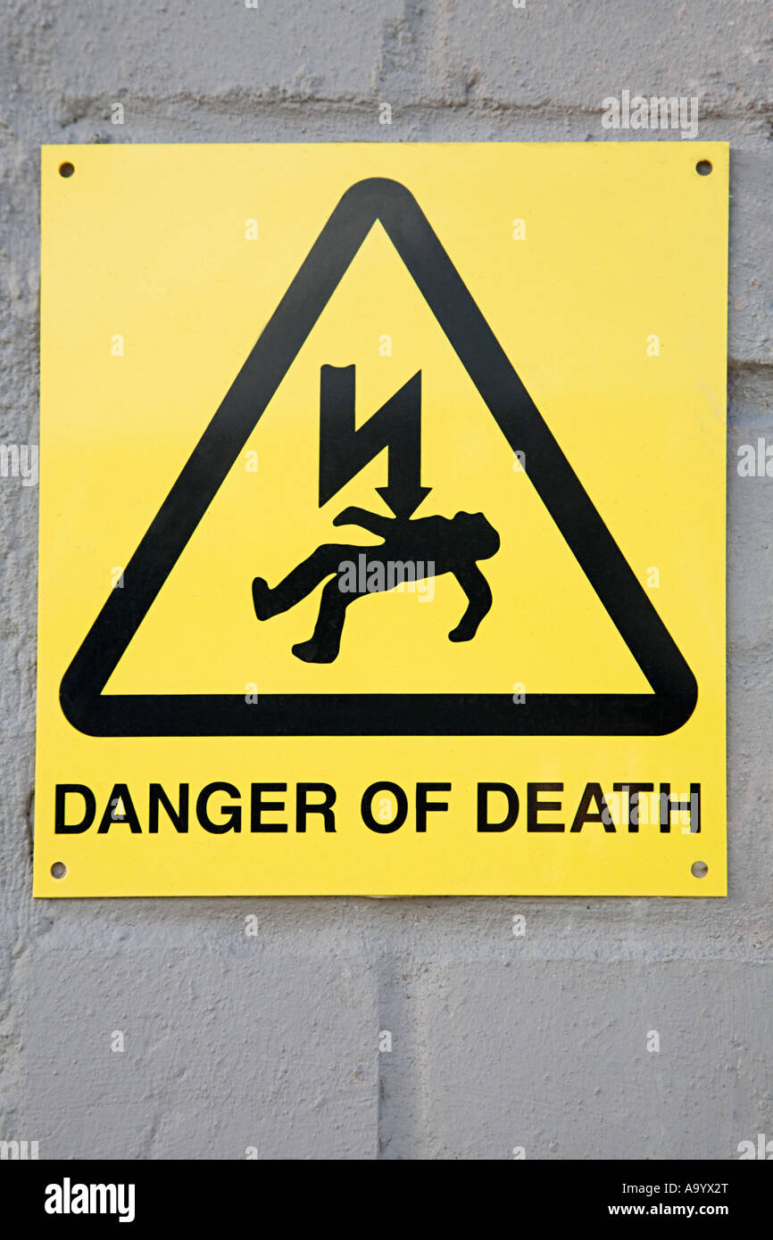 Pericolo di morte segno Foto Stock