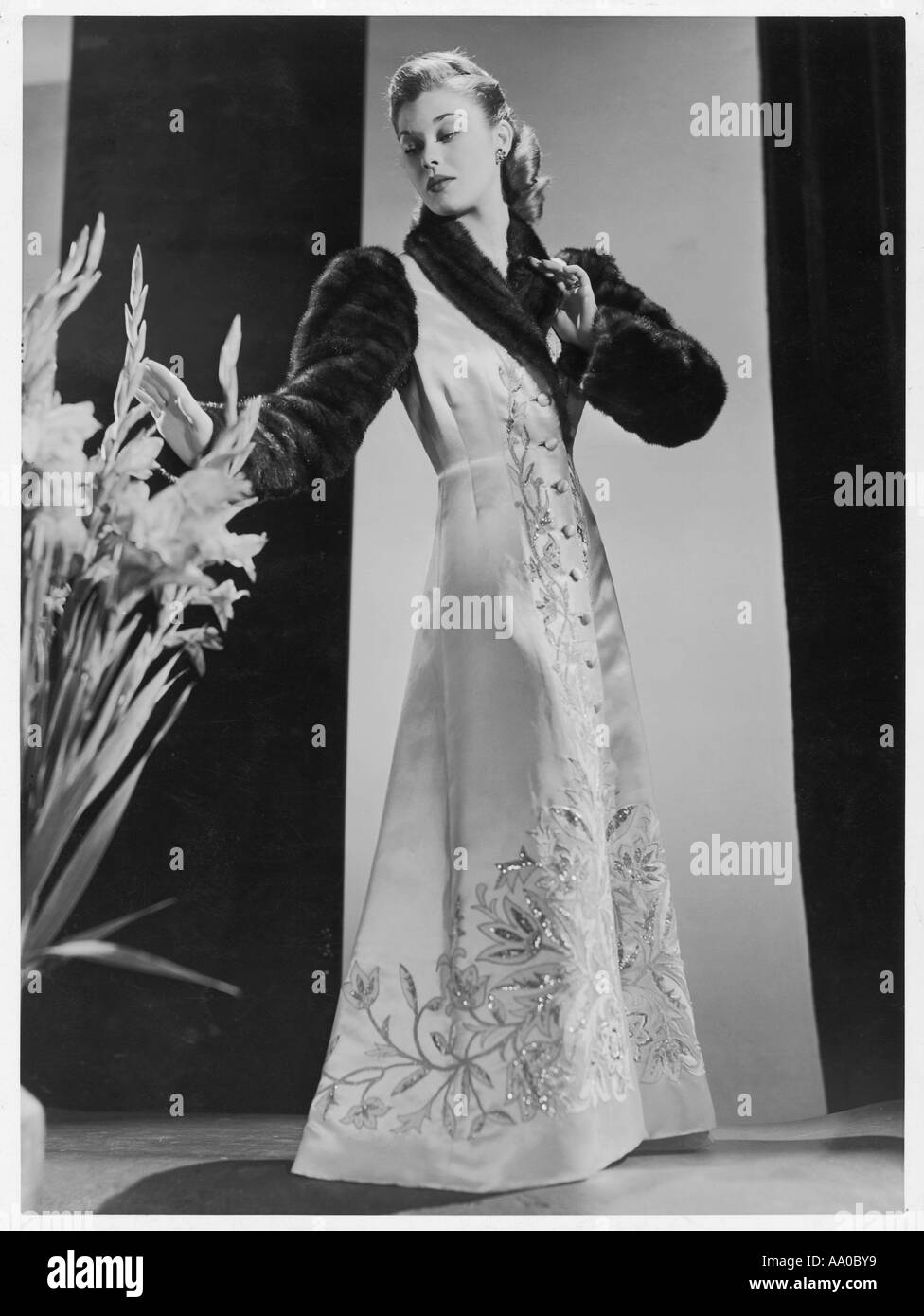 Ricamo Pelliccia Foto Stock