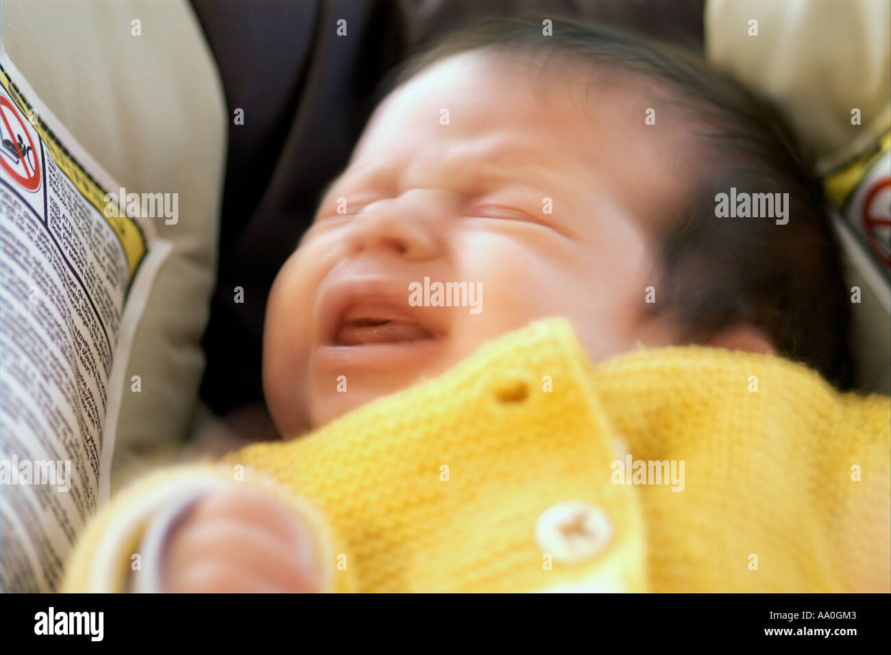 Polonia, neonato (0-3 mesi) piangendo, close-up Foto Stock