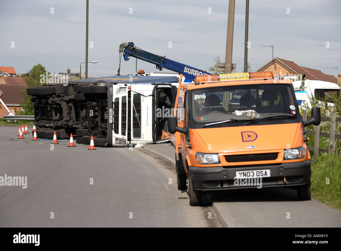 Incidente HGV Foto Stock