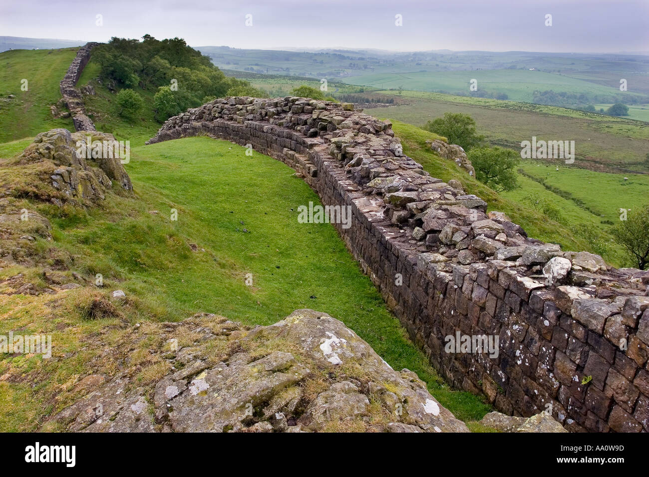 Parete di Adriano walltown dirupi e quarry Foto Stock