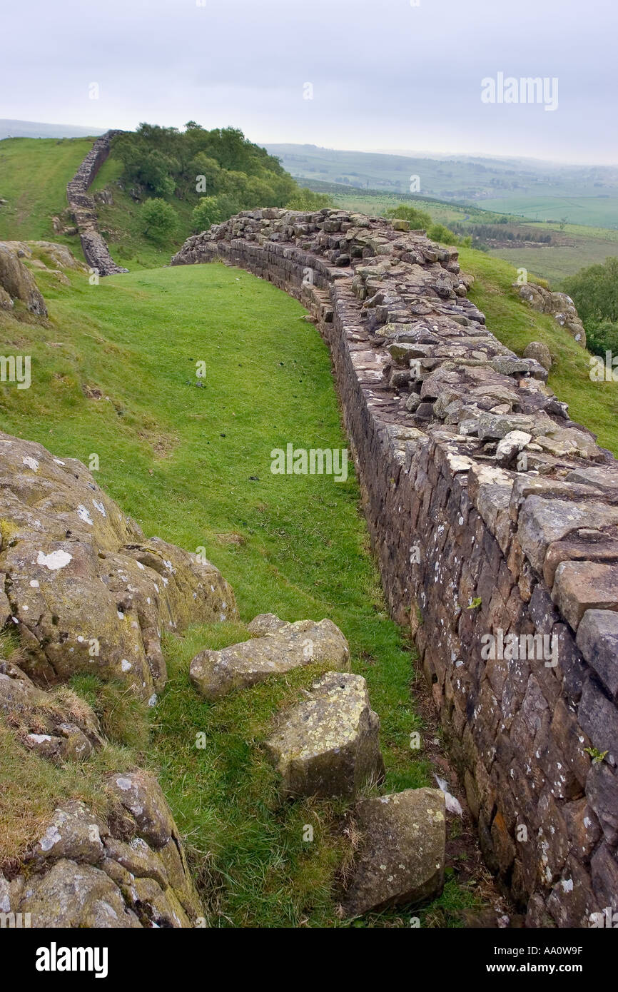 Parete di Adriano walltown dirupi e quarry Foto Stock