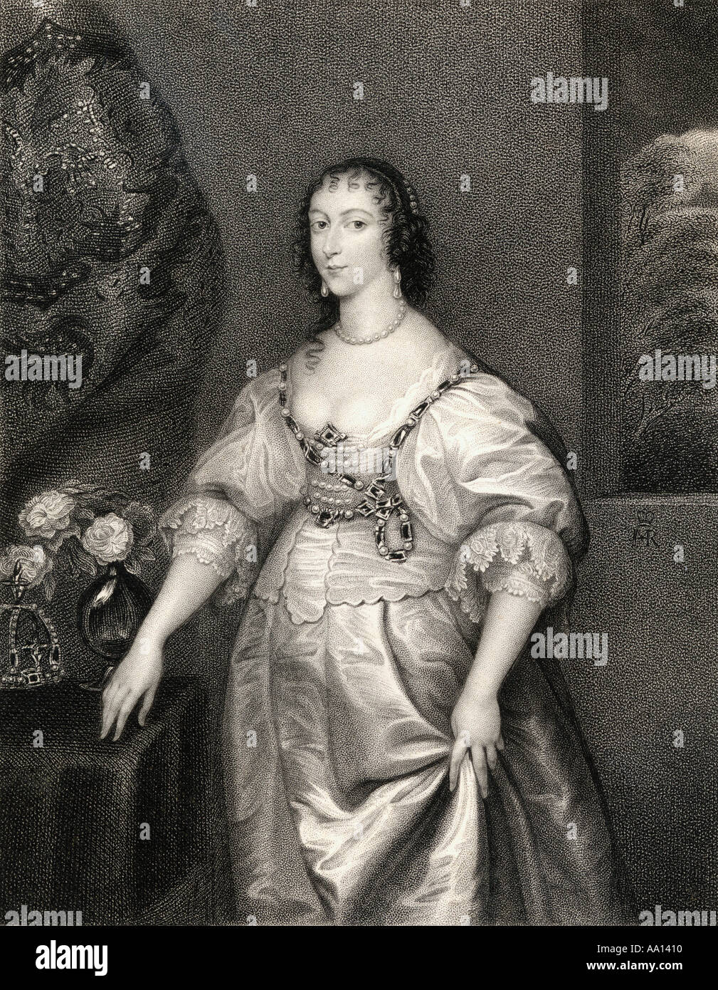 Henrietta Maria di Francia, 1609 - 1669. Regina consorte di Inghilterra, in Scozia e in Irlanda come la moglie di Re Carlo I. Foto Stock