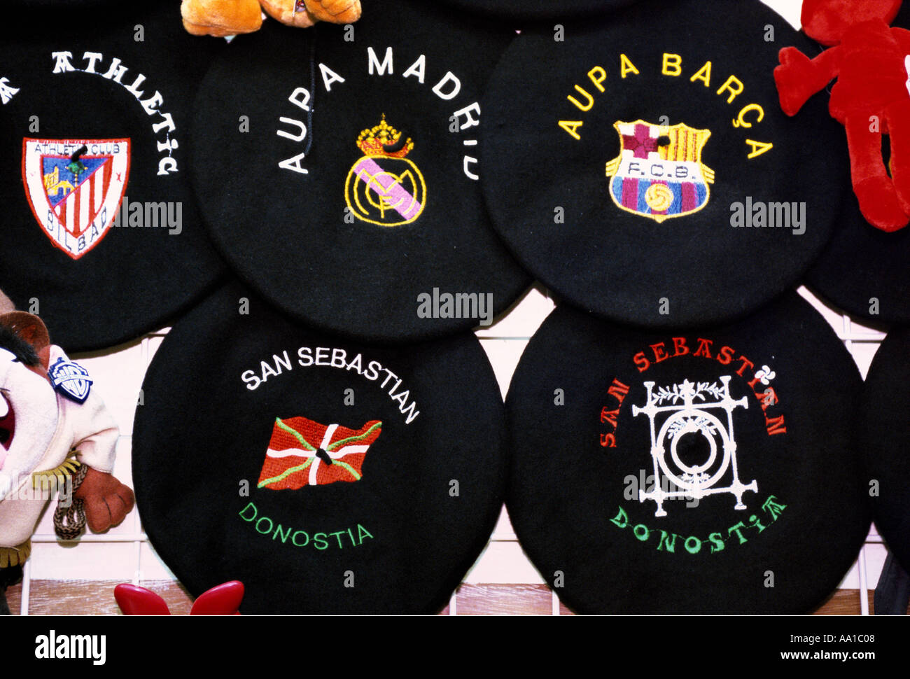 Spagna Paesi Baschi San Sebastian Basque Beret Spagna Foto Stock