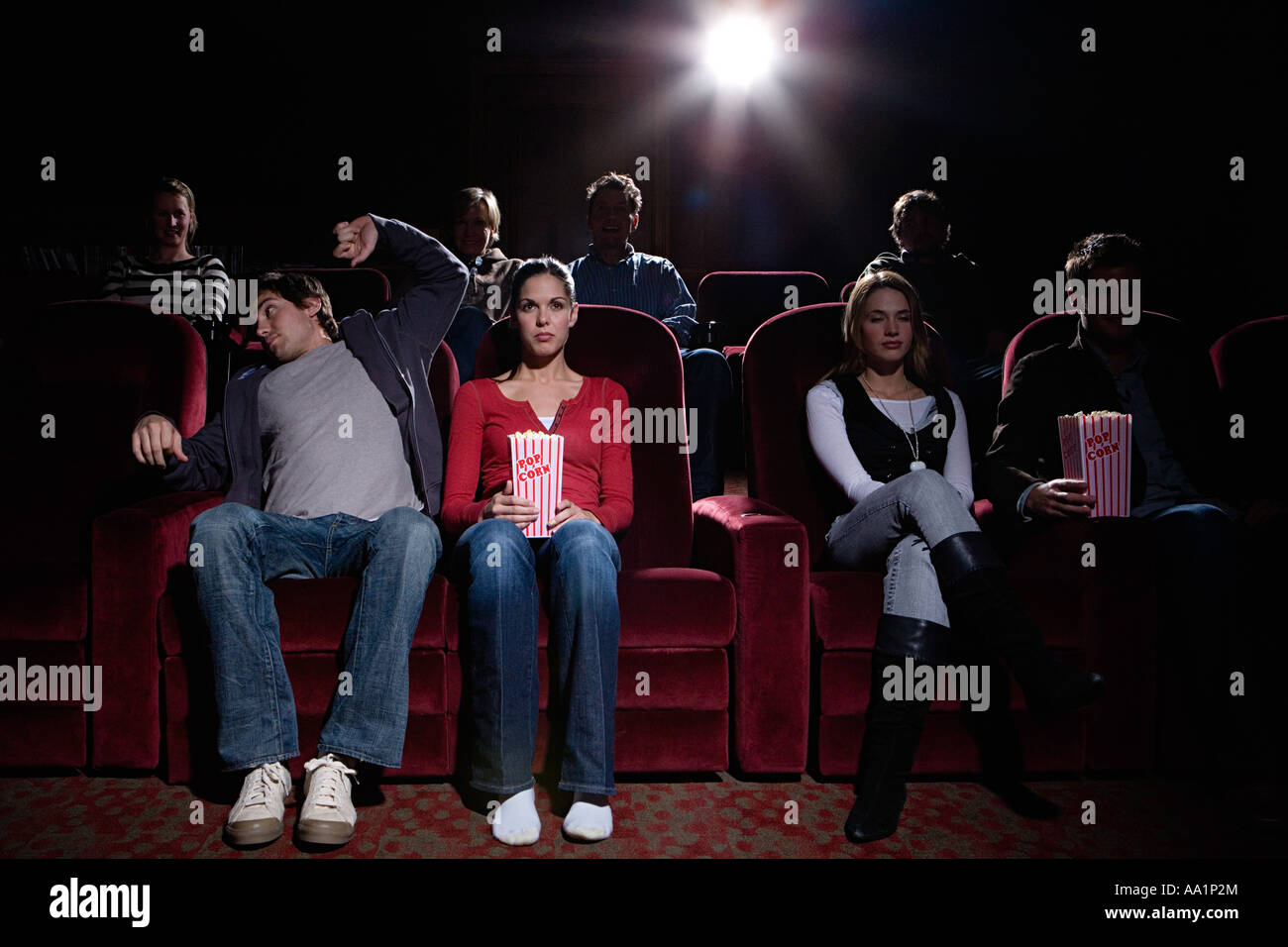 La gente al cinema Foto Stock