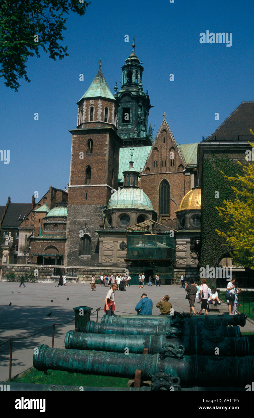 Cattedrale di Wawel nella Piazza della città Vecchia, Cracovia, Polonia, Europa Foto Stock