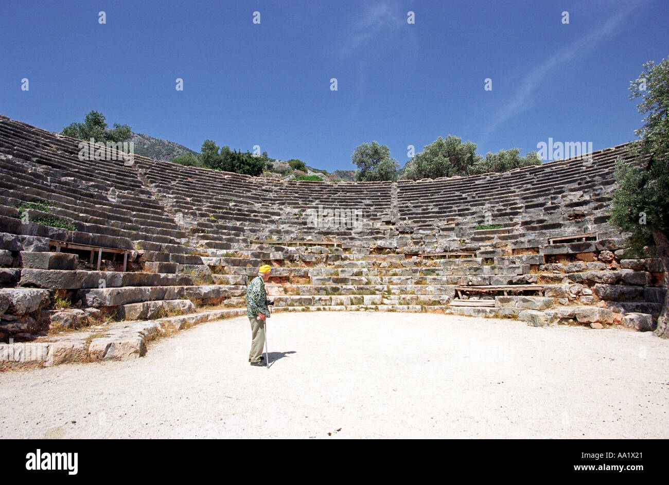 Anfiteatro romano a Kas in Turchia meridionale Foto Stock