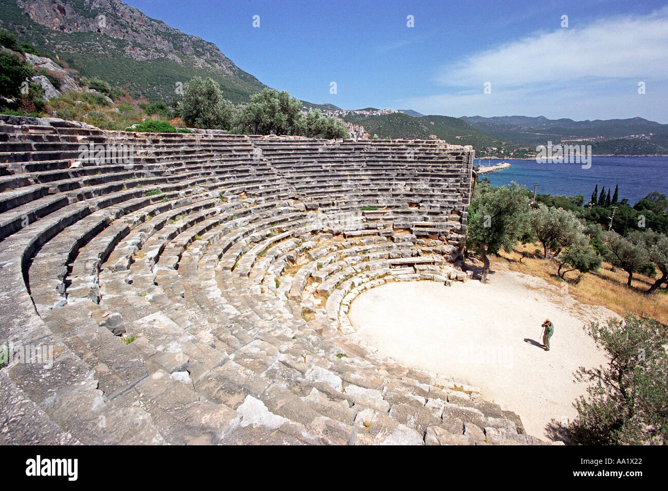 Anfiteatro romano a Kas in Turchia meridionale Foto Stock