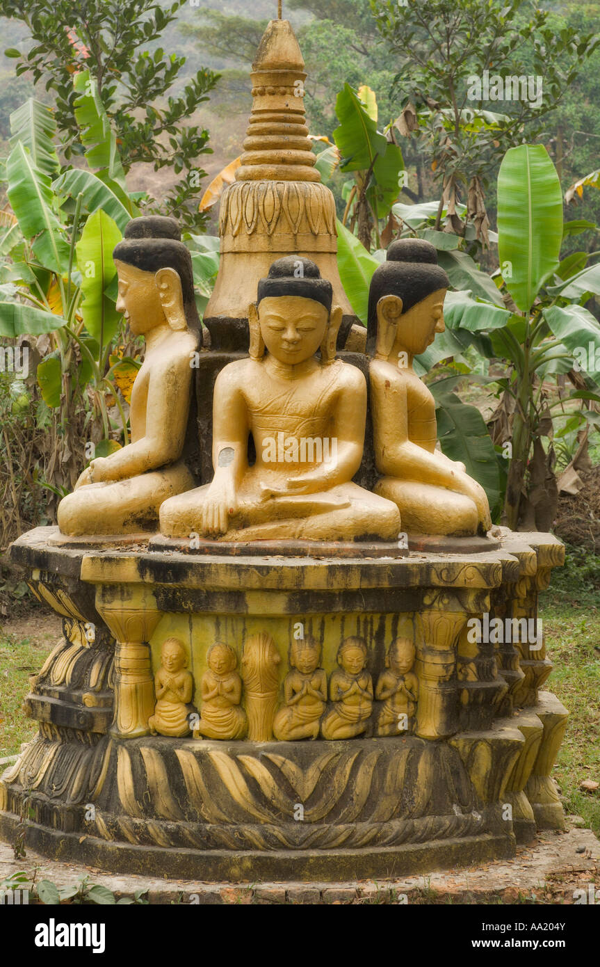 Statue di Buddha, Mrauk U, Myanmar Foto Stock