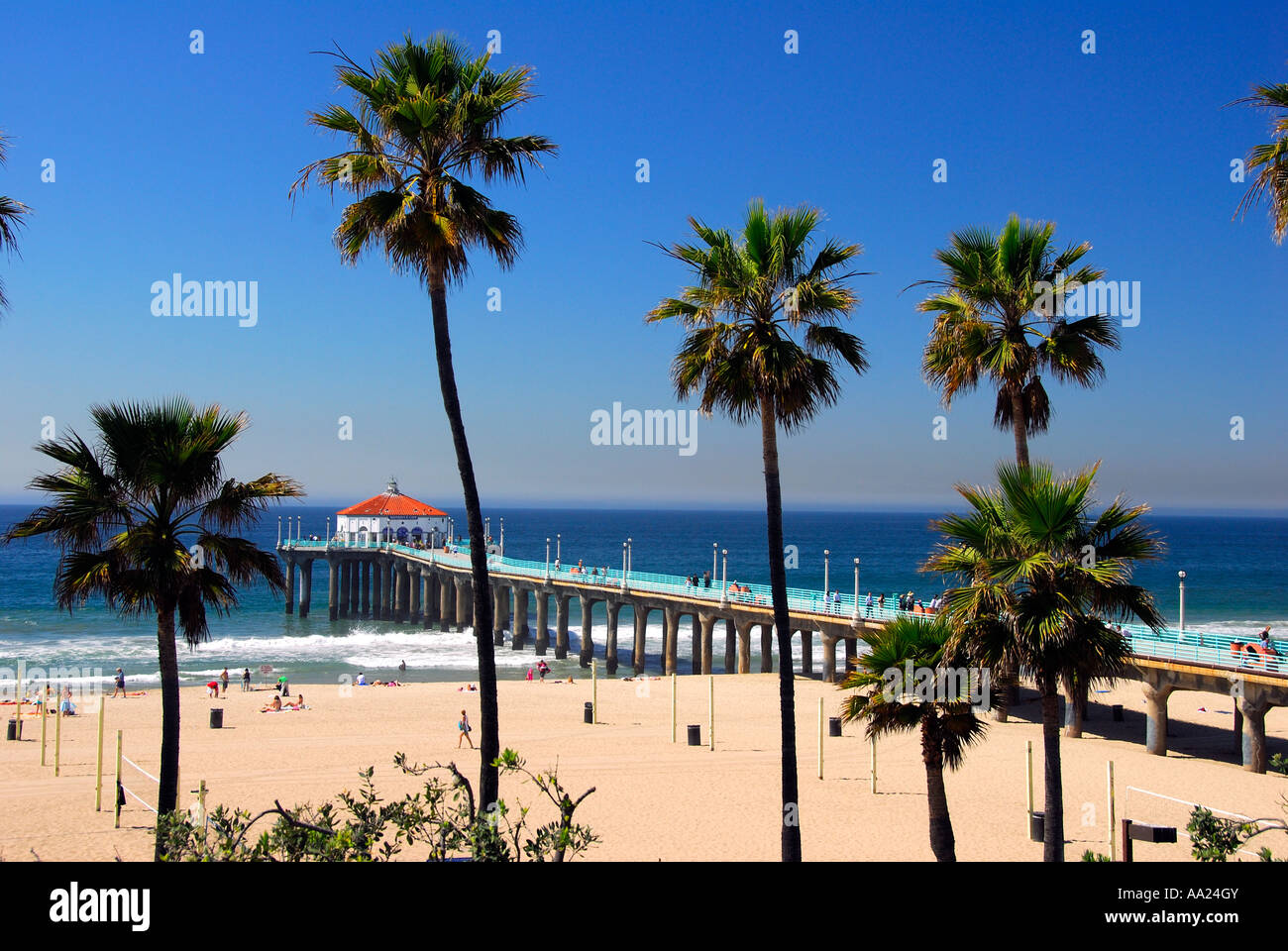 Manhattan Beach Pier Los Angeles County, California USA Foto Stock