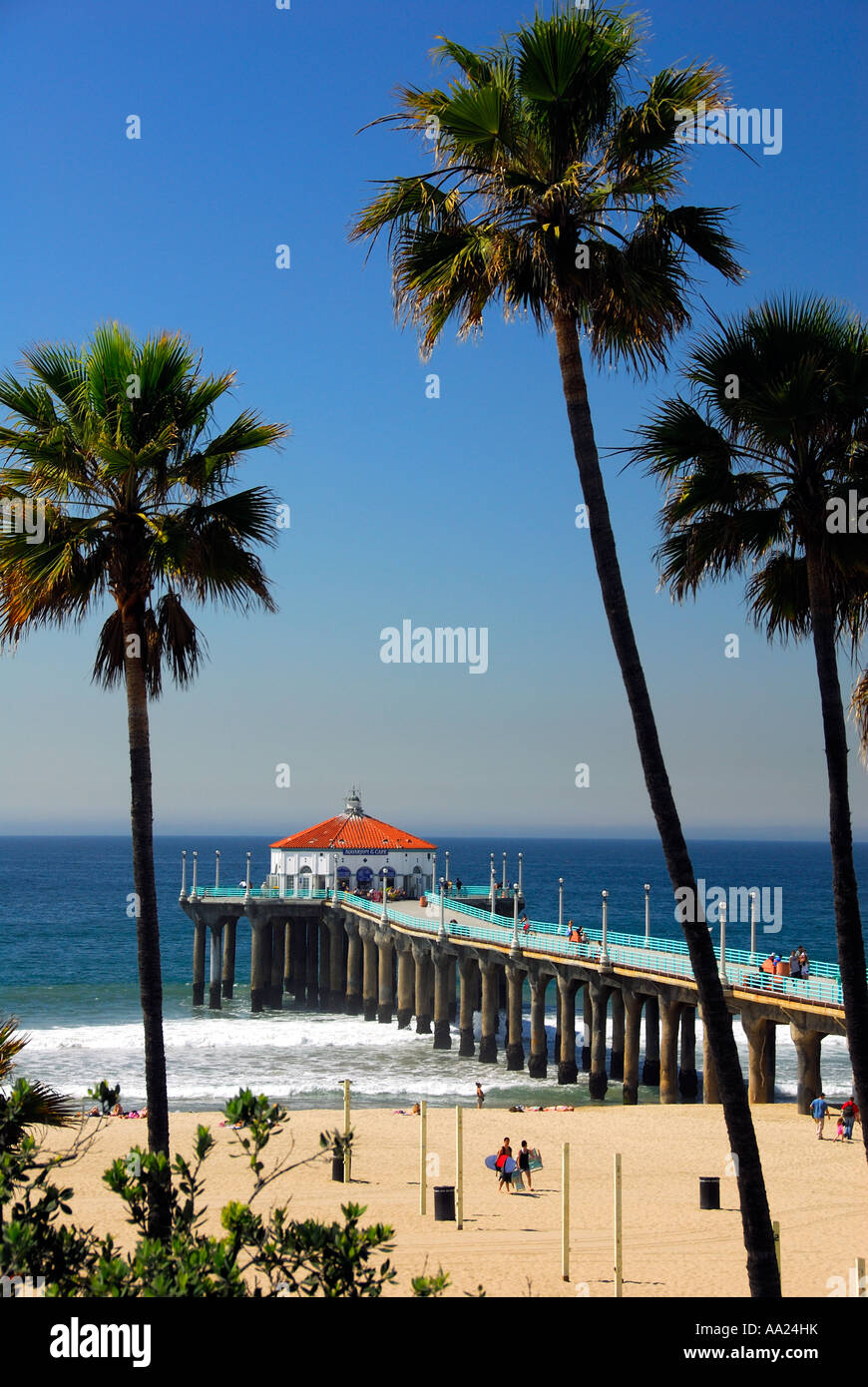 Manhattan Beach Pier Los Angeles County, California USA Foto Stock