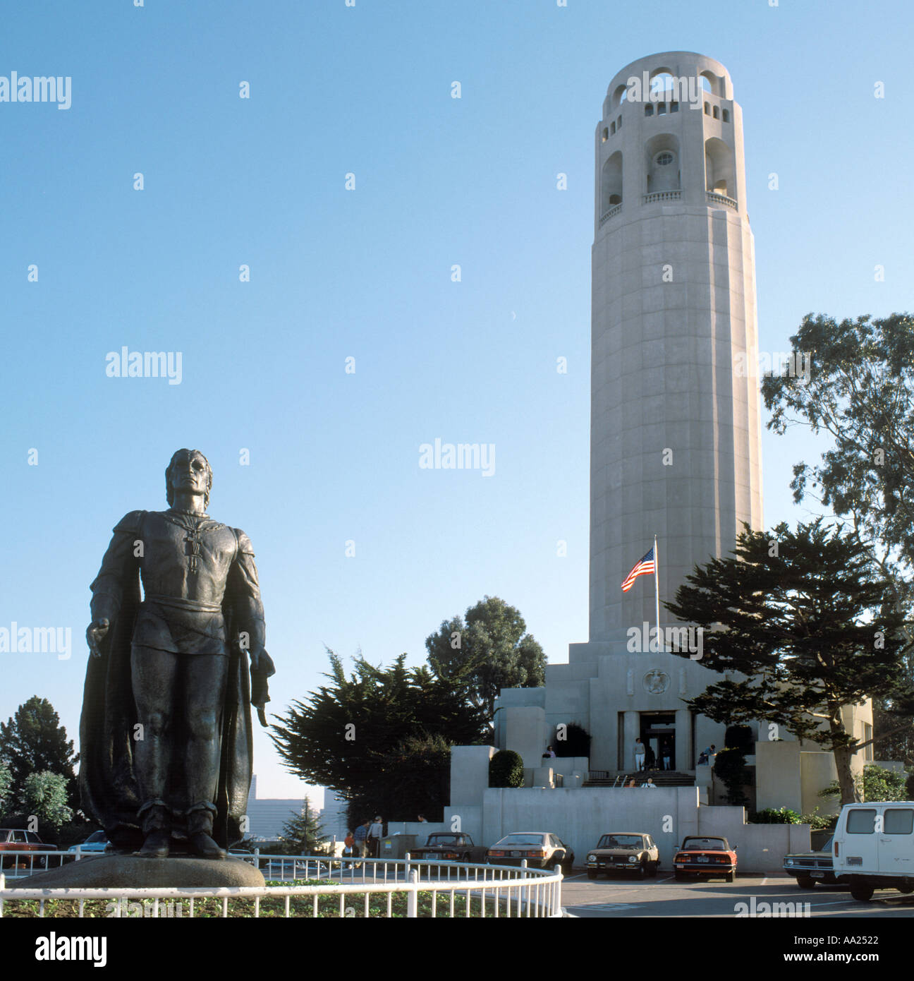 Coit Tower, Telegraph Hill, San Francisco, California USA Foto Stock