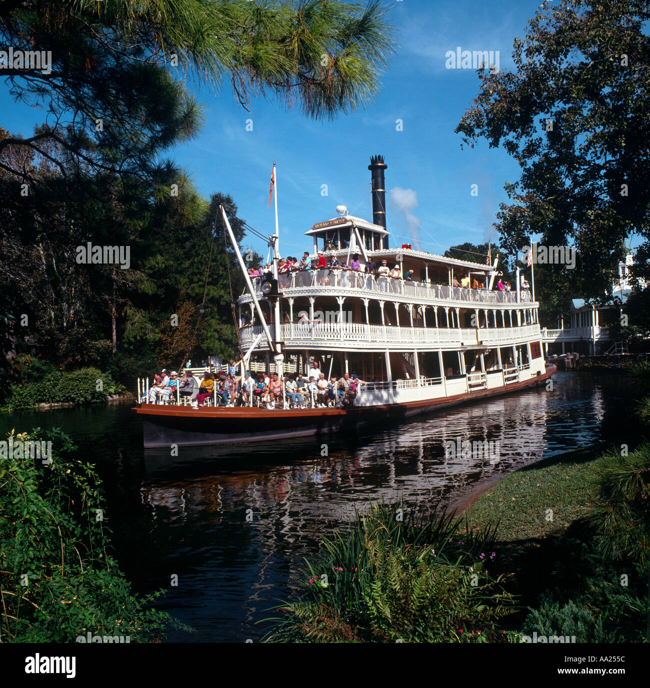 Liberty Square Riverboat, Magic Kingdom, il Walt Disney World Resort, Lake Buena Vista Orlando, Florida, Stati Uniti d'America Foto Stock