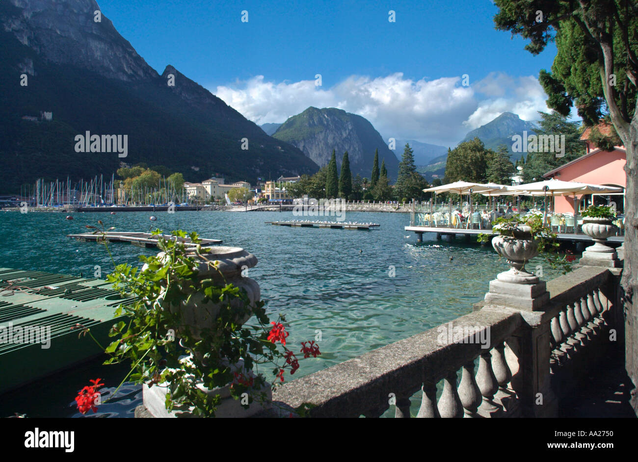 Riva del Garda sul Lago di Garda, Italia Foto Stock