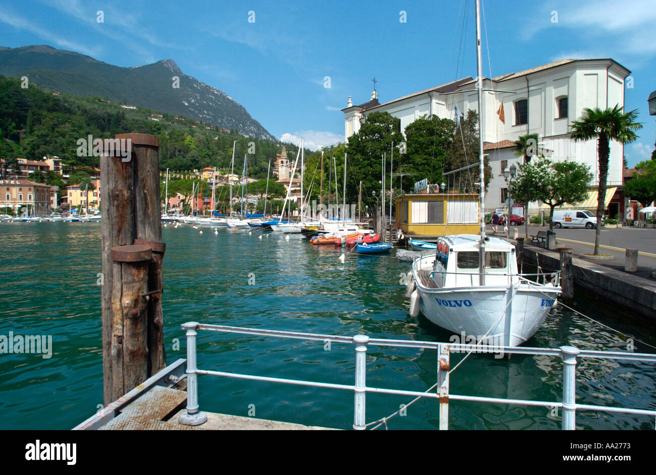 Porto di Maderno, Lago di Garda, Italia Foto Stock