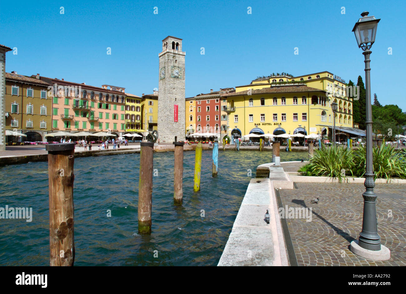 Vecchio Porto Riva, Riva del Garda sul Lago di Garda, Italia Foto Stock