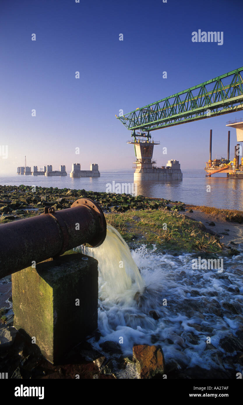 Inquinamento Severn Estuary Avonmouth REGNO UNITO Foto Stock