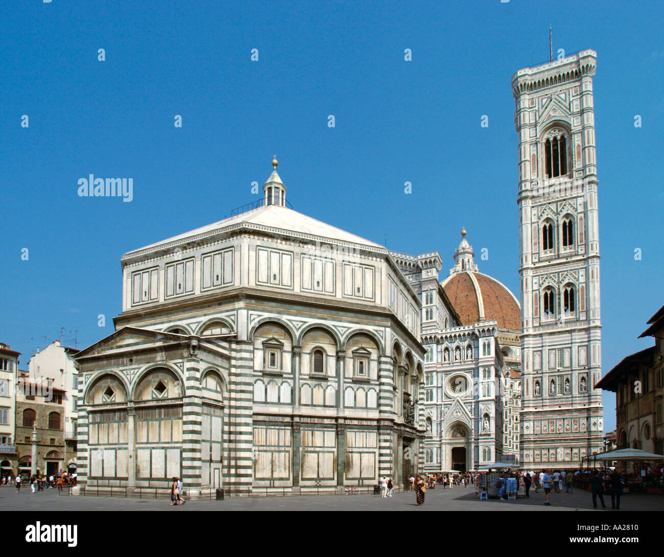 Basilica di Santa Maria del Fiore (il Duomo), il Battistero e il Campanile di Piazza di San Giovanni, Firenze, Toscana, Italia Foto Stock