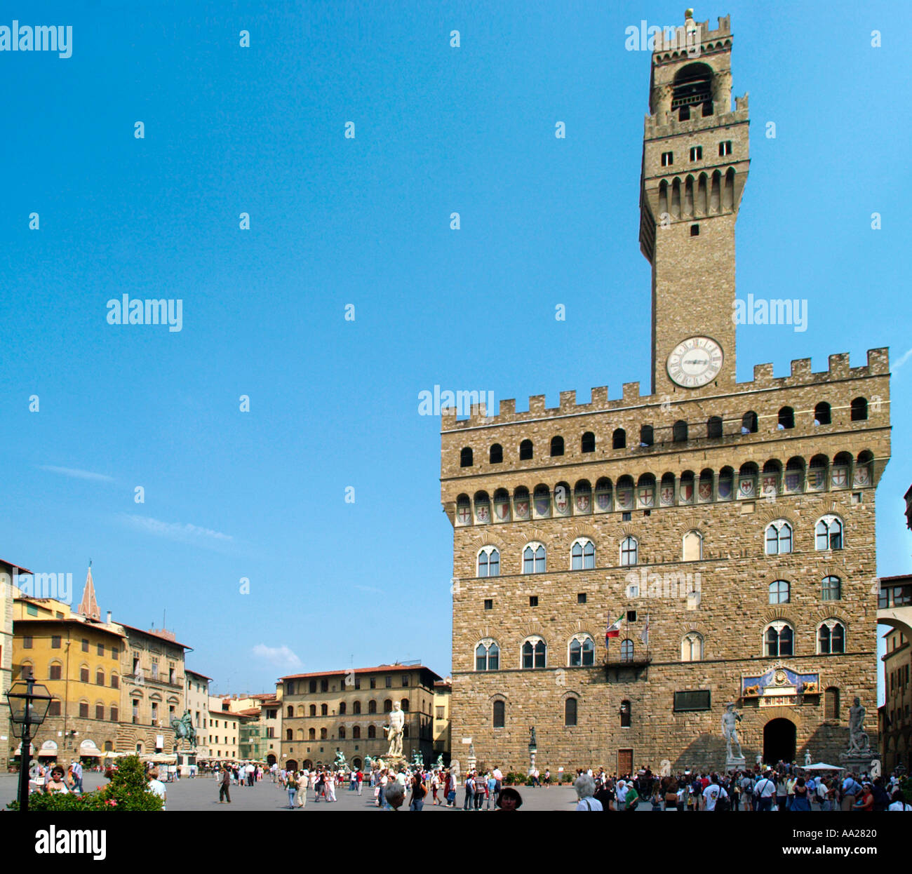 Palazzo Vecchio in Piazza della Signoria, Firenze, Toscana, Italia Foto Stock