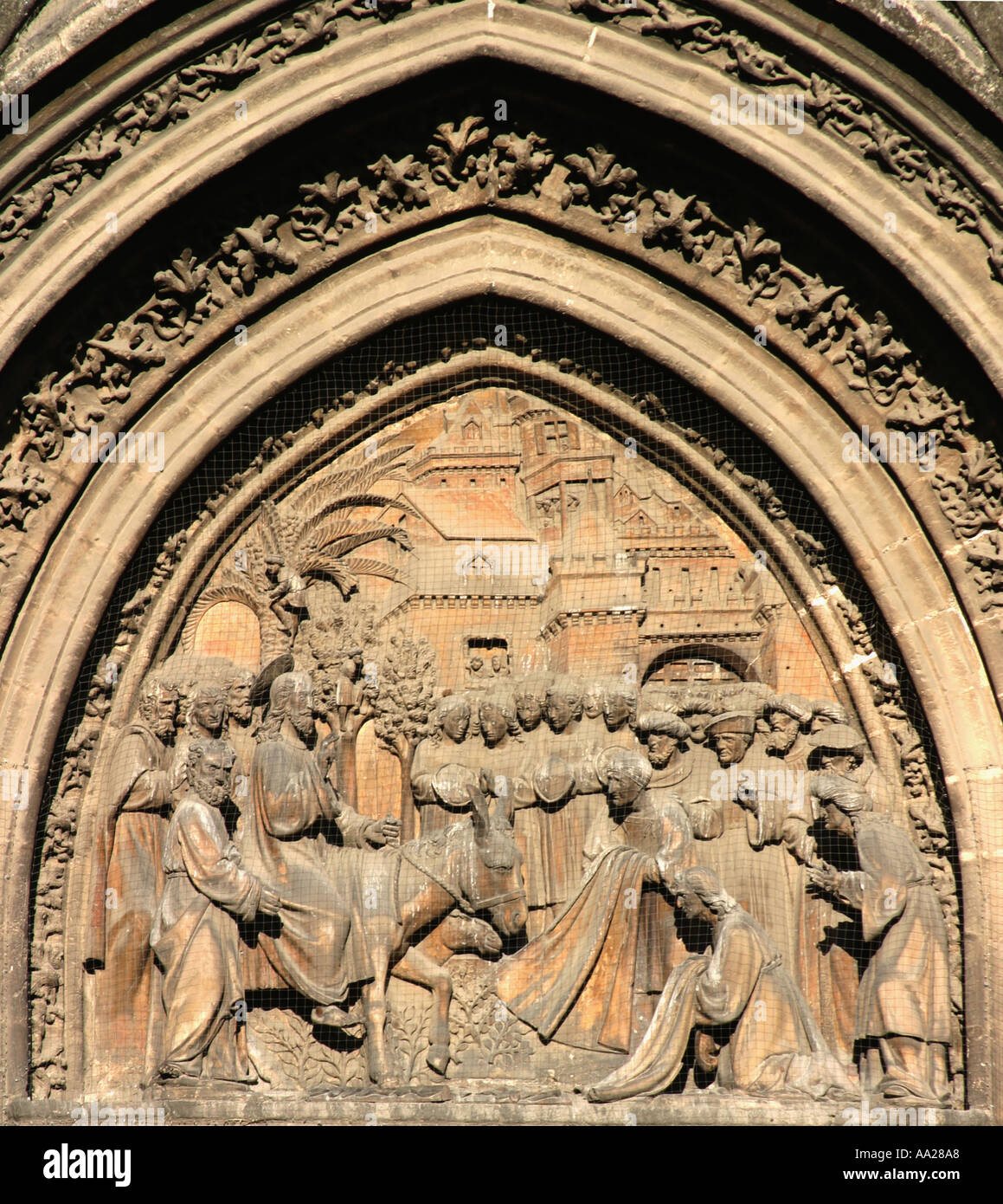 Siviglia Spagna cattedrale entrata in Gerusalemme sopra le porte Foto Stock