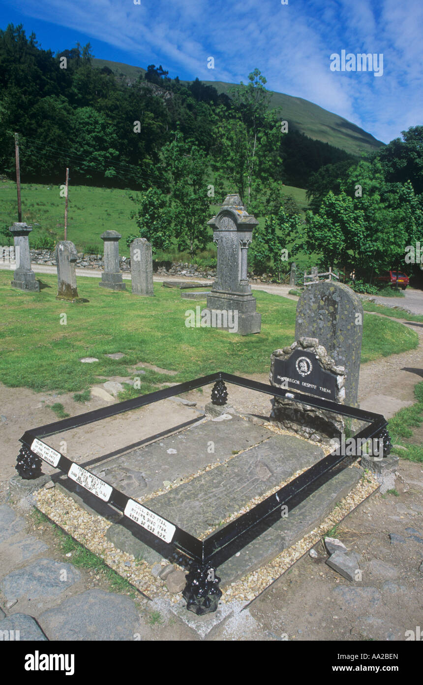 Rob Roy s grave, Balquhidder, Stirling, Scozia Foto Stock