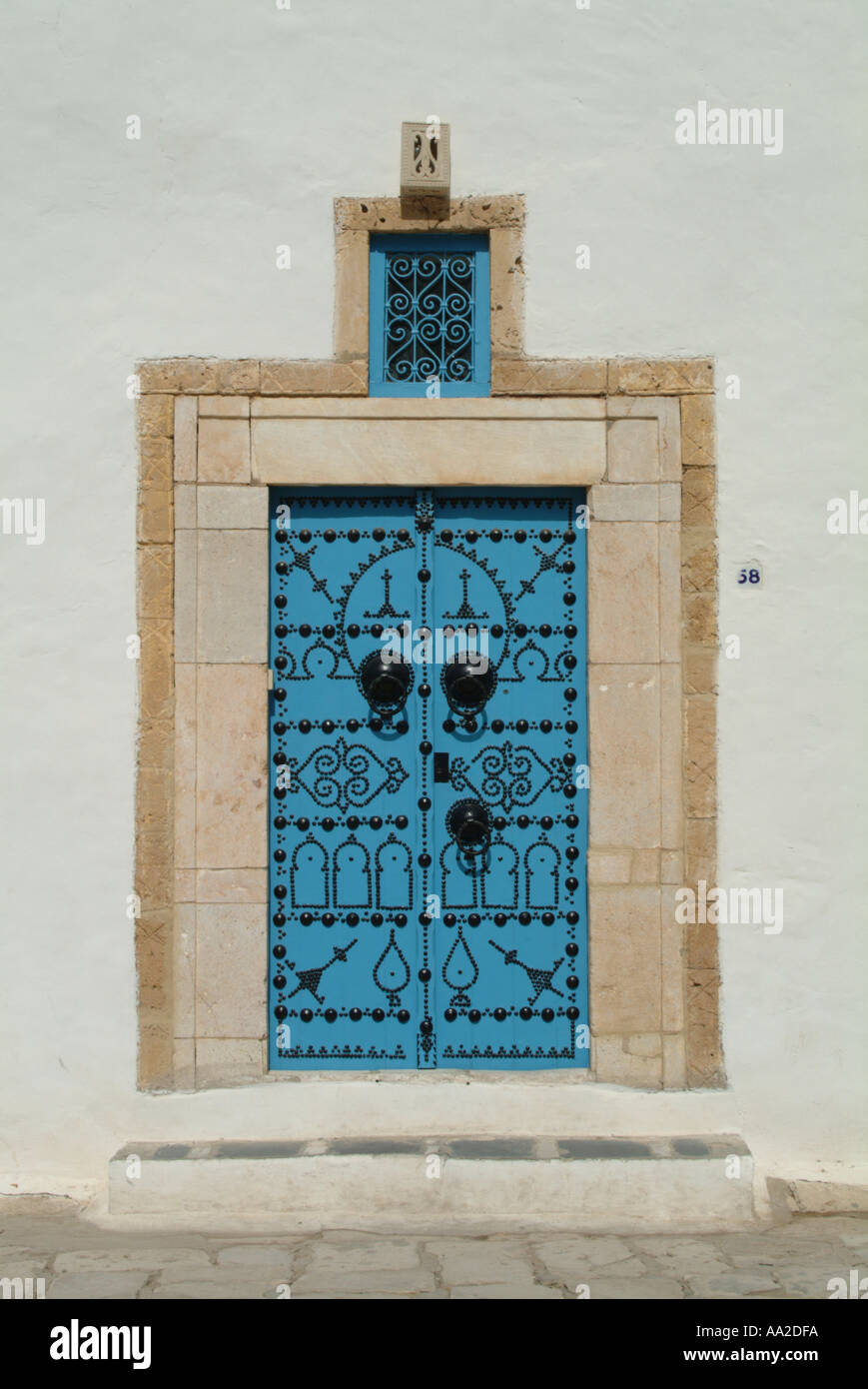 Dettaglio della porta, Sidi Bou Said Foto Stock