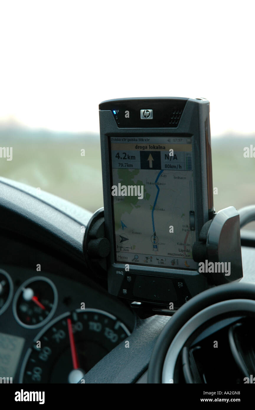 GPS nel Ford Fiesta auto Foto Stock