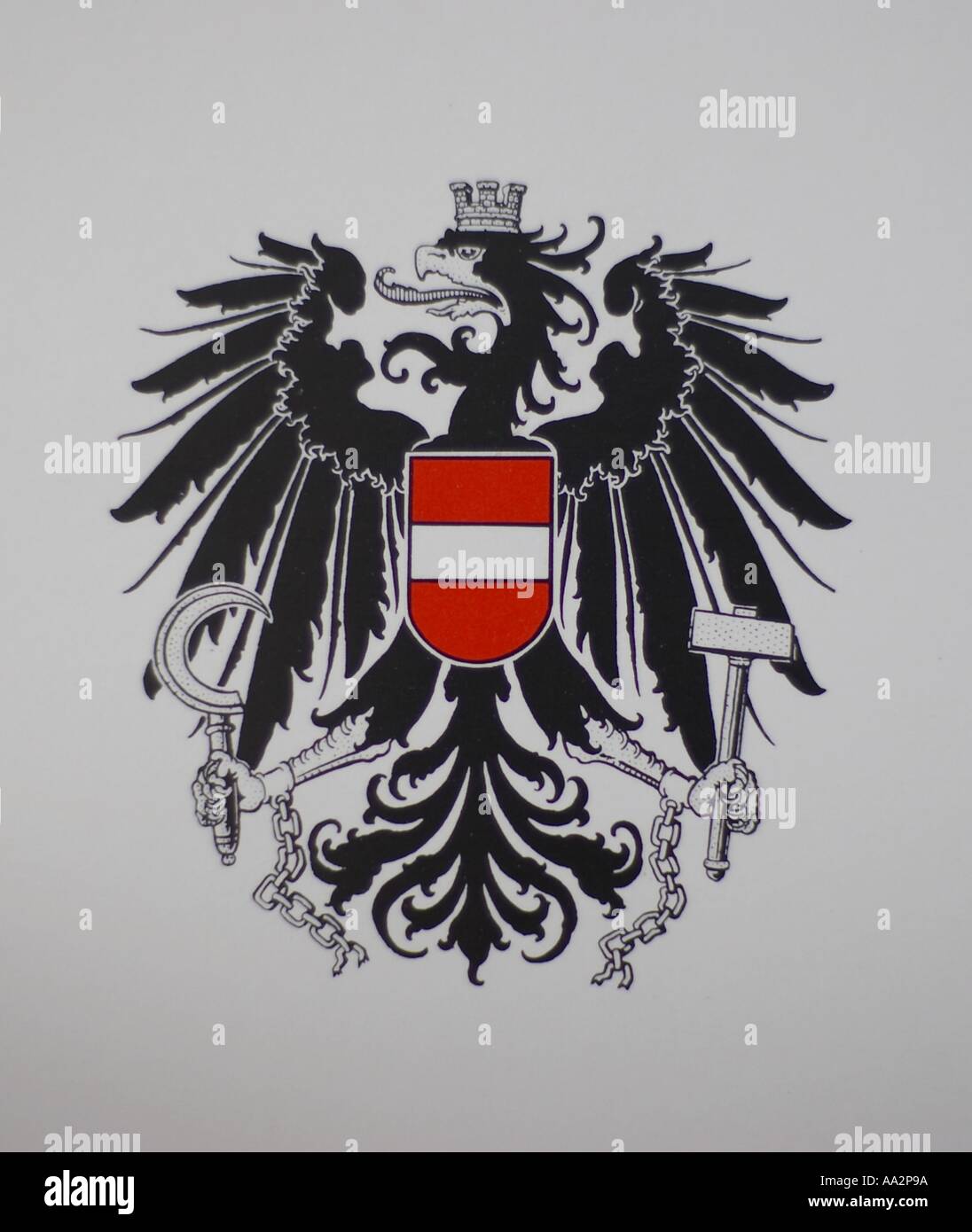 Federale austriaco per la Eagle / rosso-bianco-rosso Foto Stock