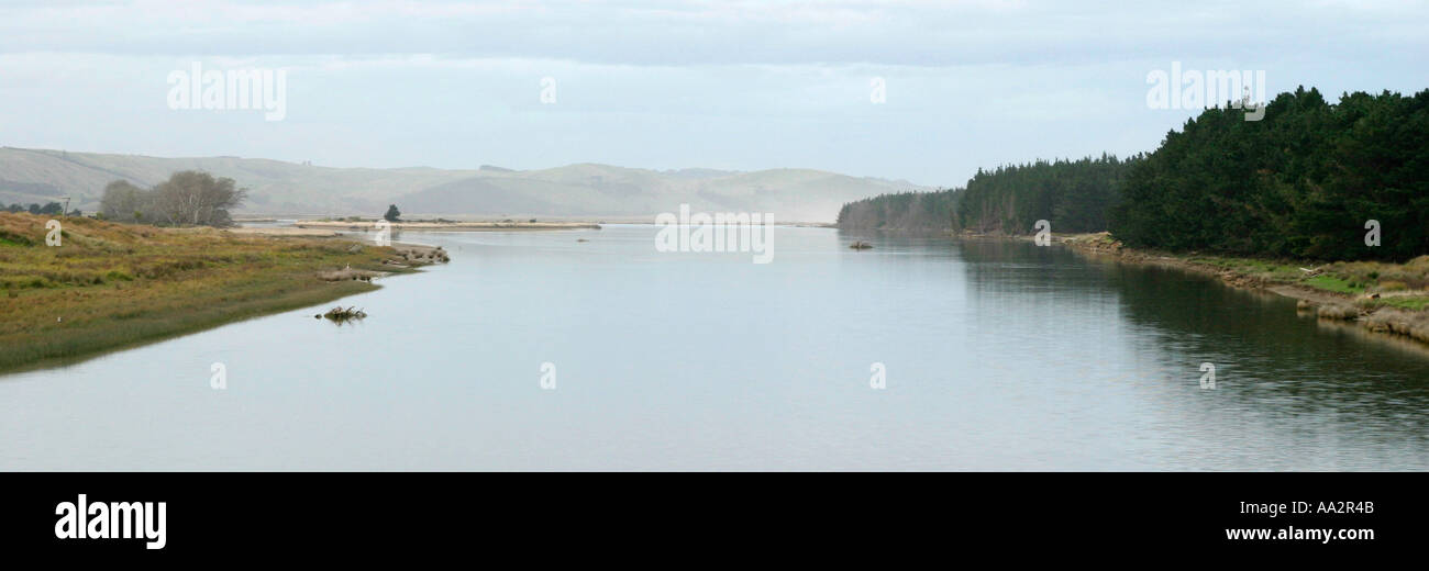 Vista panoramica del fiume Nuova Zelanda Foto Stock