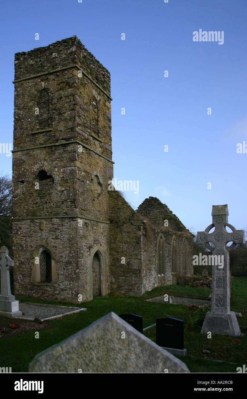 Cimitero e chiesa in Aghinagh Foto Stock