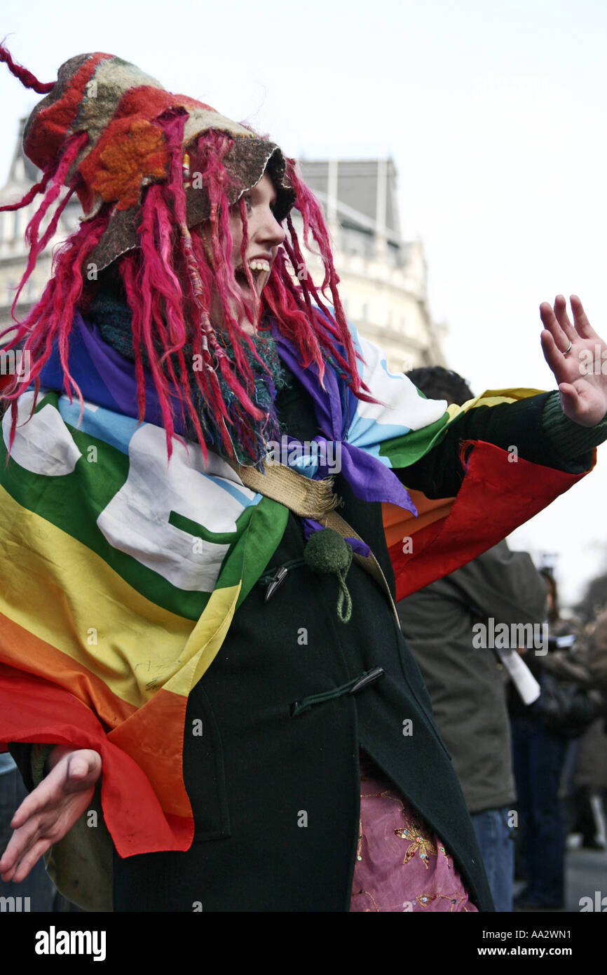 Anti dimostratore di guerra Foto Stock