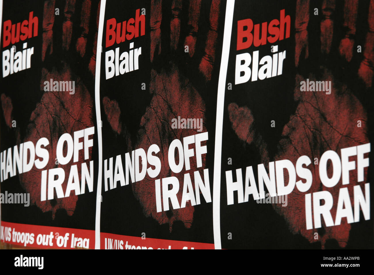 Anti guerra cartelloni Foto Stock