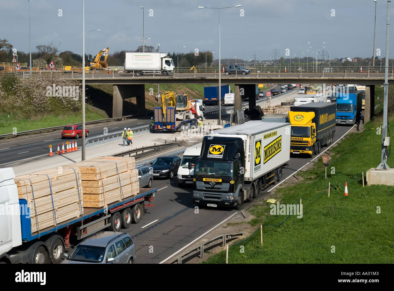 M1 allargamento Schema giunzioni tra 6A & 10 Foto Stock