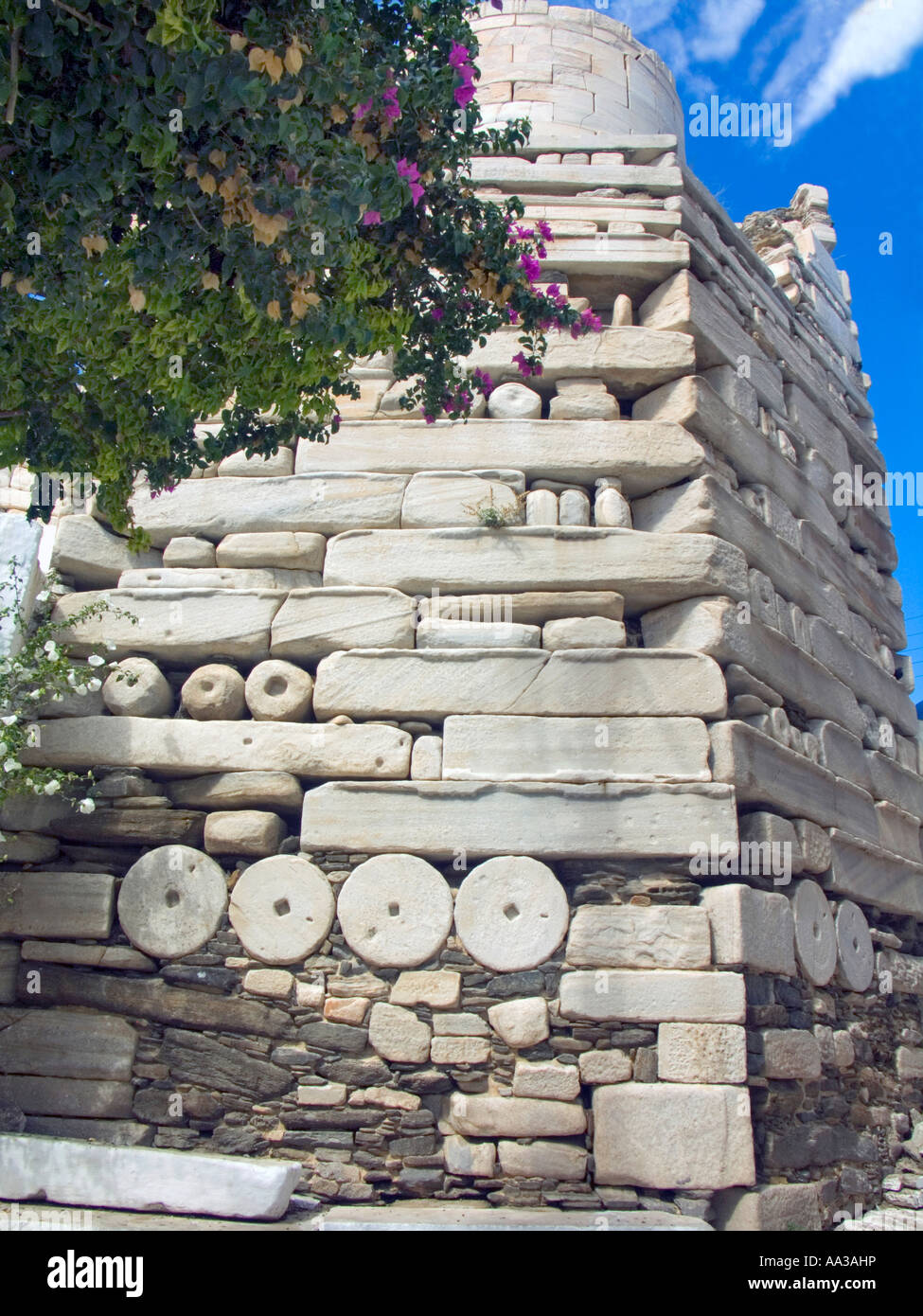 Muro di Castello Franchi, Paros, Cicladi Grecia. Foto Stock