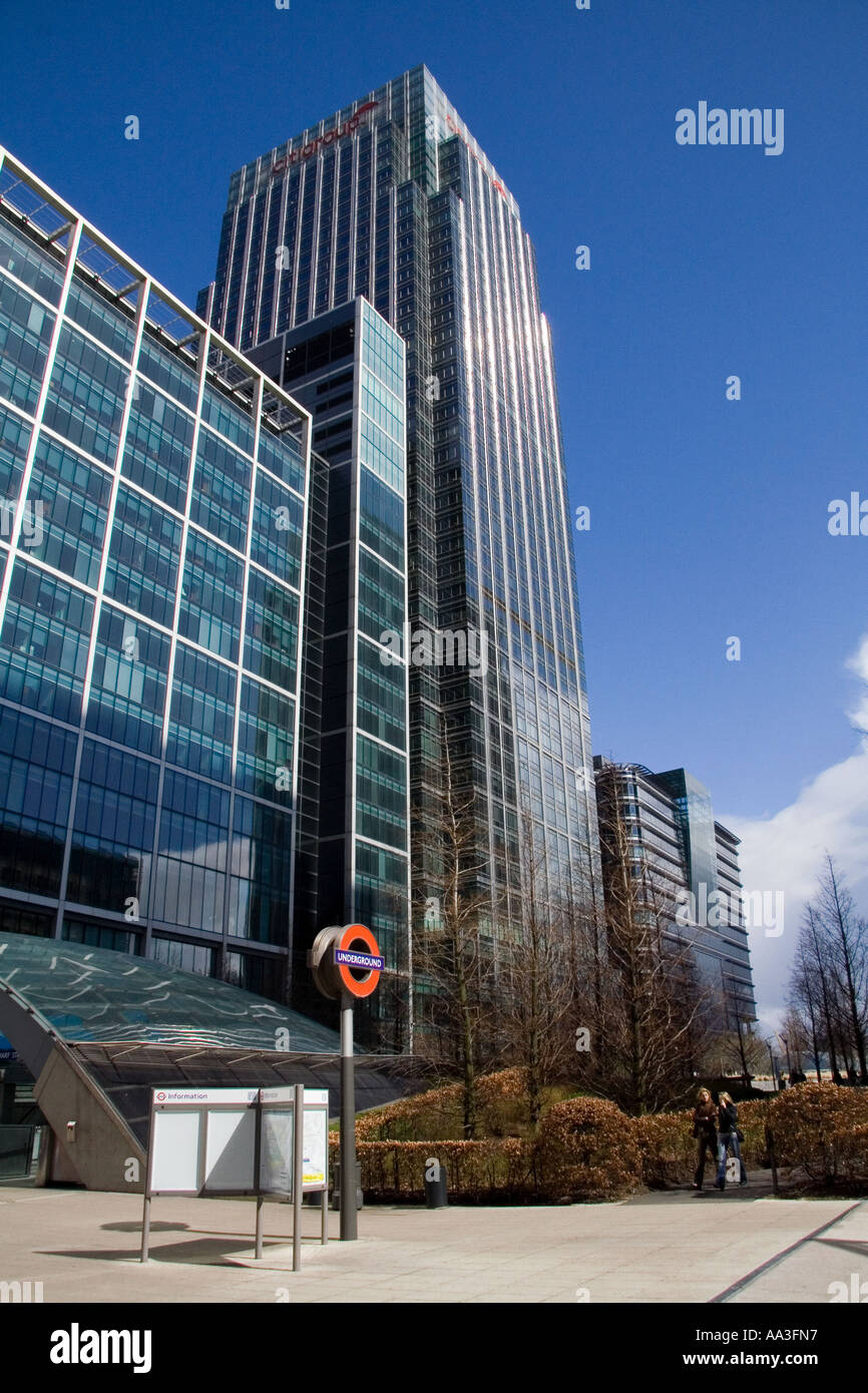 Canary Wharf skyline Foto Stock