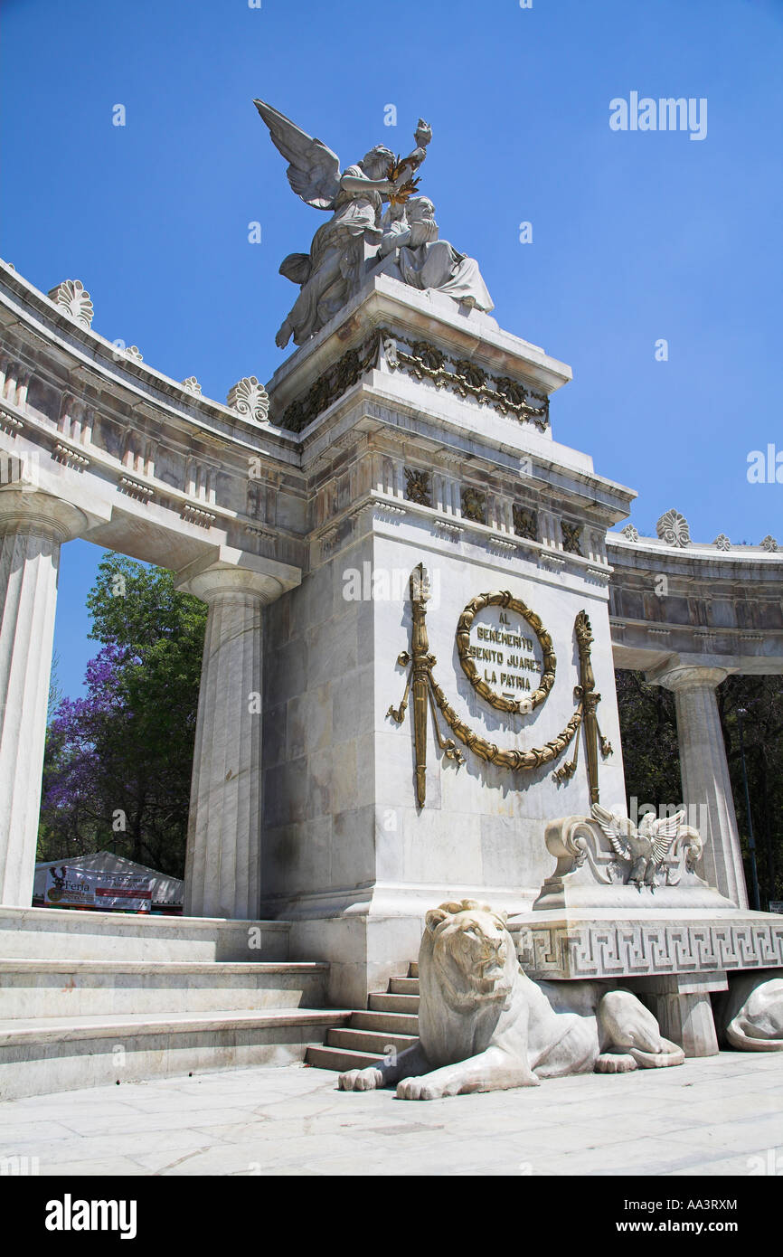 Hemiciclo, Benito Juarez monumento, Alameda Central, Avenida Juarez, Città del Messico, Messico Foto Stock