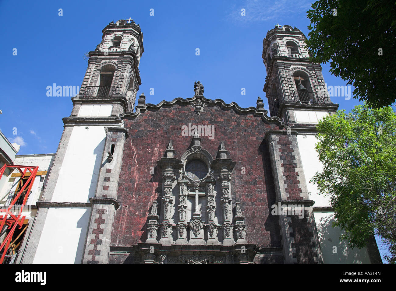 Templo de la Santa Veracruz Plaza de la Santa Veracruz, Avenida Hidalgo, Città del Messico, Messico Foto Stock