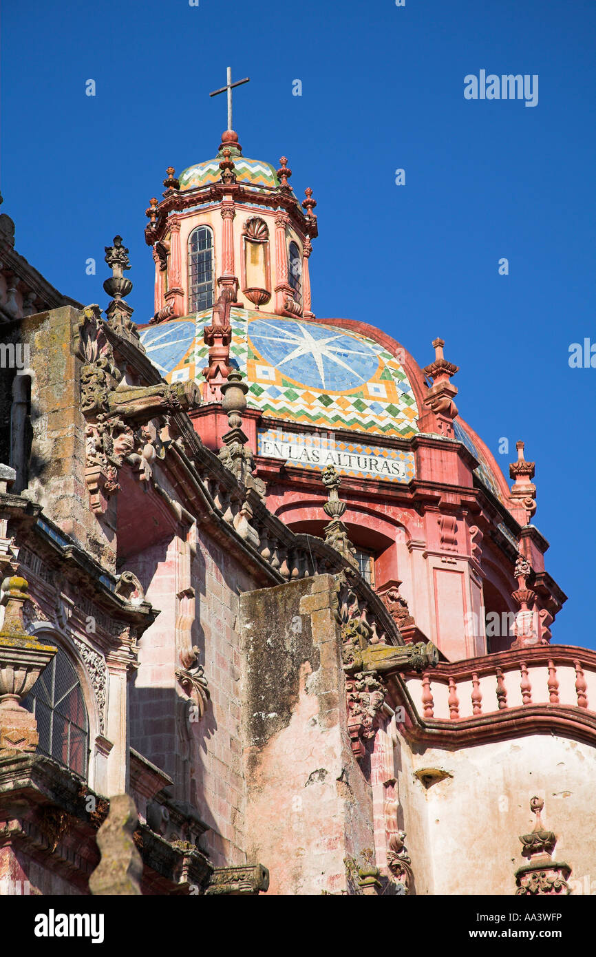 La Iglesia de Santa Prisca, Santa Prisca Chiesa, Plaza Borda, Zocalo, Taxco, Messico Foto Stock